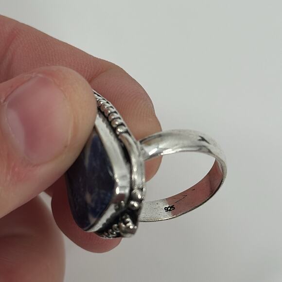 Sodalite sterling silver ring size 8.25 - Picture 4 of 5
